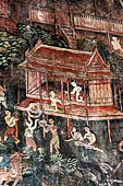 Bangkok Wat Pho, mural paintings of the ubosot. 